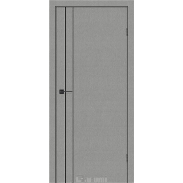 Двери межкомнатные Darumi PLATO LINE PTL-05 Металлический грей алюминиевый молдинг Алюминиевый торец