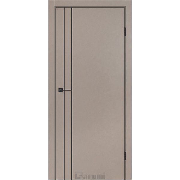Двери межкомнатные Darumi PLATO LINE PTL-05 Серый краст алюминиевый молдинг Алюминиевый торец