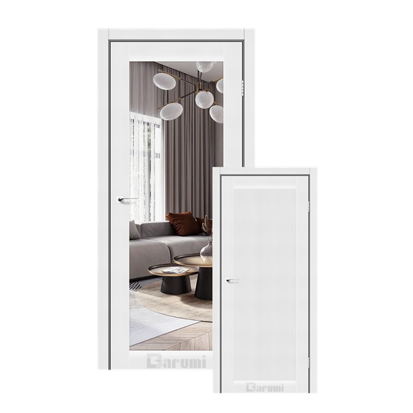 Двери межкомнатные Darumi VIOLETA Белая текстурированная Глухое зеркало