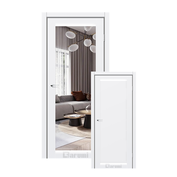 Двери межкомнатные Darumi VIOLETA Белые матовые Глухое зеркало