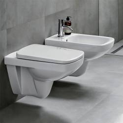501.961.00.1 Selnova Square Комплект підвісного унітазу воронкоподібний, 53см, прямокутний, Rimfree, з сидінням із кришкою SoftC