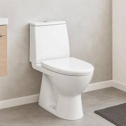 L89206200 Runa Унітаз-компакт підлоговий, вертикальний випуск, бачок 3/6л, нижній підвід води, сидіння з кришкою Duroplast, soft