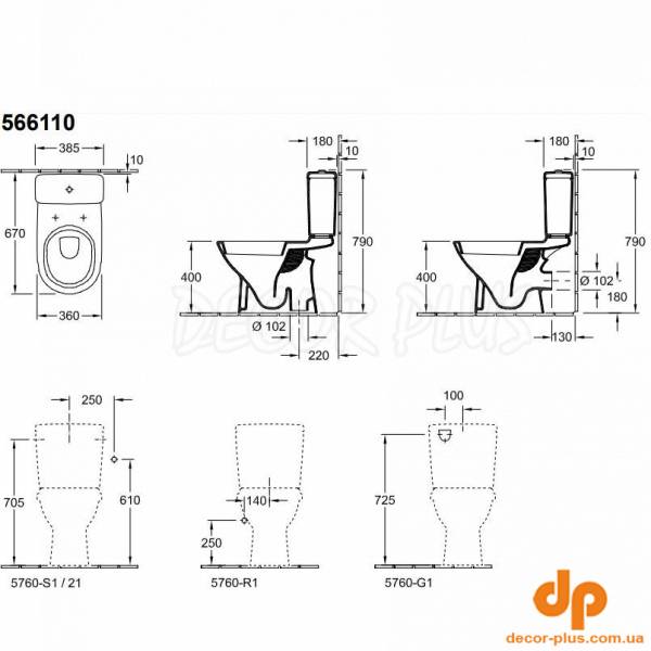 5661T301 O.Novo унітаз-компакт, з кришкою  9M38S101, білий (1 сорт)