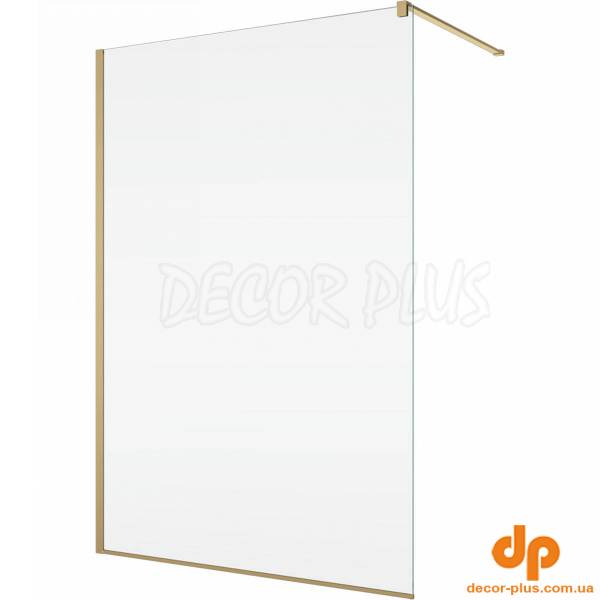 STR4P1201307  WALK-IN EASY Душова фіксована перегородка 1200*2000, скло прозоре, проф.мат золото (1 сорт)