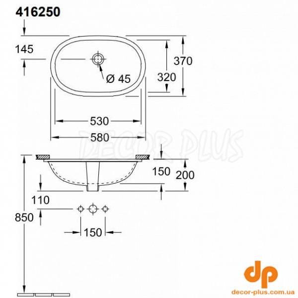 41625001 O.Novo Раковина 50 (1 сорт)