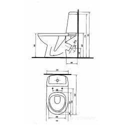 79232000 SOLO Унітаз-компакт підлоговий к/в, в комплекті з сидінням поліпропілен та дворежимною арматурою, н/п (білий) (1 сорт)
