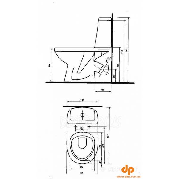 79232000 SOLO Унітаз-компакт підлоговий к/в, в комплекті з сидінням поліпропілен та дворежимною арматурою, н/п (білий) (1 сорт)