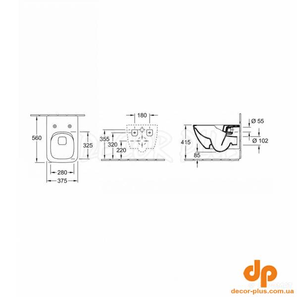 4611RS01 VENTICELLO унітаз підвісний + кришка SoftClose QuickRelease, білий (1 сорт)