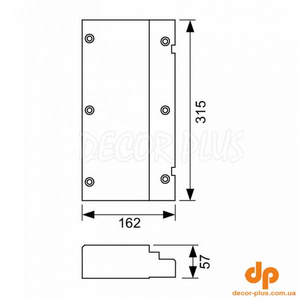 9042008 Панель дерев'яна, для встановлення підтримувальних поручнів (1 сорт)