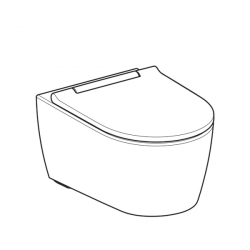 500.202.01.1 Підвісний унітаз Geberit ONE, без обідка, воронкоподібний змив TurboFlush, прих.кріплення, декор накладка хром, зах