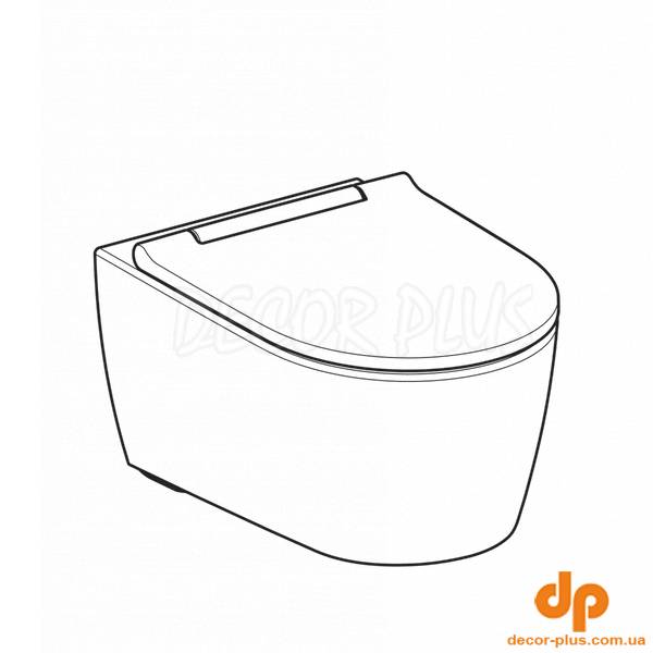 500.202.01.1 Підвісний унітаз Geberit ONE, без обідка, воронкоподібний змив TurboFlush, прих.кріплення, декор накладка хром, зах