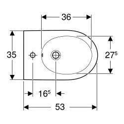 502.825.00.1 Підвісне біде Geberit Acanto закритої форми, білий глянець (1 сорт)