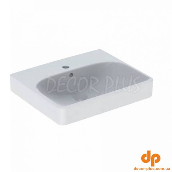 500.256.01.1 Smyle Square Раковина 50см, з 1 отв. під зміш., з переливом, колір білий глянець (1 сорт)