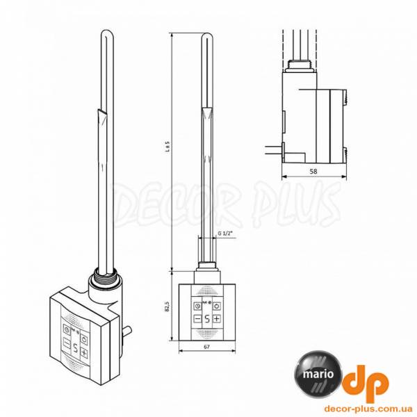 5.0.4200.0.P TERMA КТХ 4V  Блок управління теном, з вилкою, колір хром (1 сорт)
