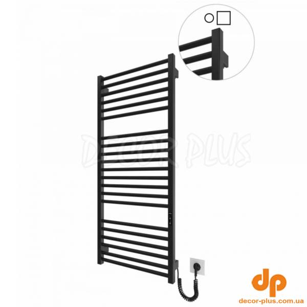 6.1.0404.06.BM Рушникосушка ел. HF Derby 1170х530 чорний мат, в комплекті з прих.підкл (1 сорт)