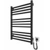 6.1.0102.06.BM Рушникосушка ел. HF London 770х530 чорний мат, в комплекті з прих.підкл (1 сорт)