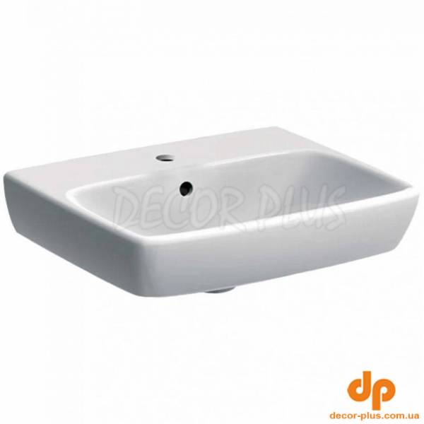 500.310.01.7 Selnova Square Раковина 50см, прямокутний, з 1 отв.під змішувач та переливом, білий глянець (1 сорт)