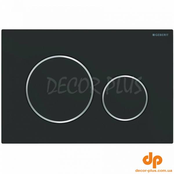 115.882.14.1 Sigma20 round Клавіша змиву, подвійний змив, легкоочисна поверхня, чорний мат/хром глянець (1 сорт)