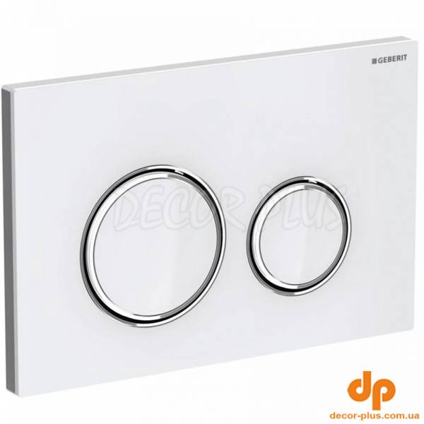 115.884.SI.1 Sigma50 round  Клавіша змиву, подвійний змив, біле скло (1 сорт)