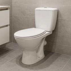 K681-061 Компакт 900 KORAL 011 3/6 з поліпропіленовим сидінням з метал. кріпл.,  горизонтальний випуск, нижній підвід води, біли