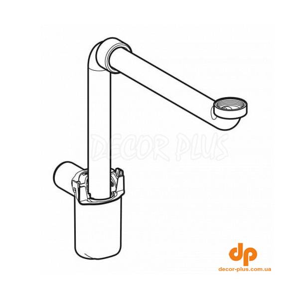 151.116.11.1 сифон для раковини, горизонтальний випуск d32мм, G1 1/4, білий (1 сорт)