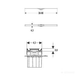154.450.KS.1 CleanLine20 Кришка душового канала, L30-90см (1 сорт)