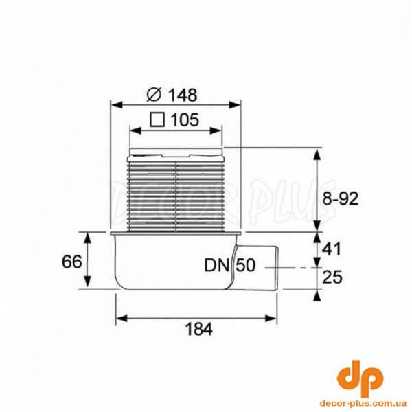 3601050  Зливний трап TECEdrainpoint S S50, низький (1 сорт)
