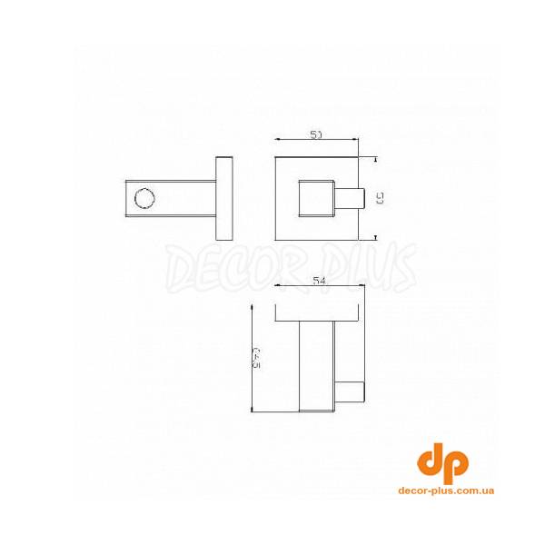GW05 13 04 01 Formentera series Гачок, нержавіюча сталь, матовий (1 сорт)