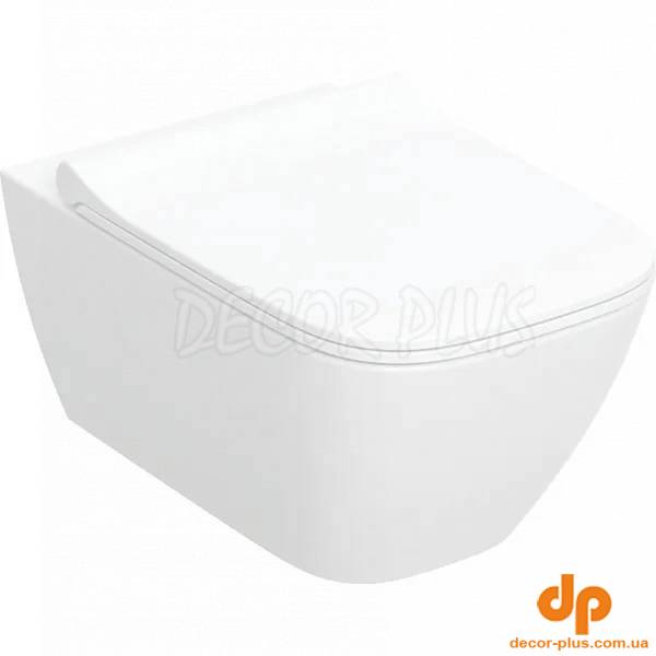 Унітаз підвісний з кришкою Smyle Square Rimfree 500.685.01.1 Geberit