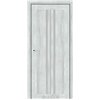 Двері міжкімнатні Leador Express CLEMATIS Дуб Тревіс Сірий Сатин білий