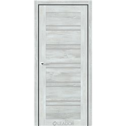 Двері міжкімнатні Leador Express GERBERA Дуб Тревіс Сірий Сатин білий