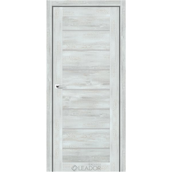 Двері міжкімнатні Leador Express WISTERIA Дуб Тревіс Сірий Сатин білий