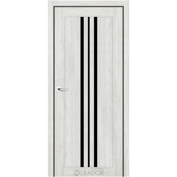 Двері міжкімнатні Leador Express CLEMATIS Артвуд Жасмін Чорне скло