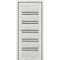 Двері міжкімнатні Leador Express GERBERA Артвуд Жасмін Чорне скло