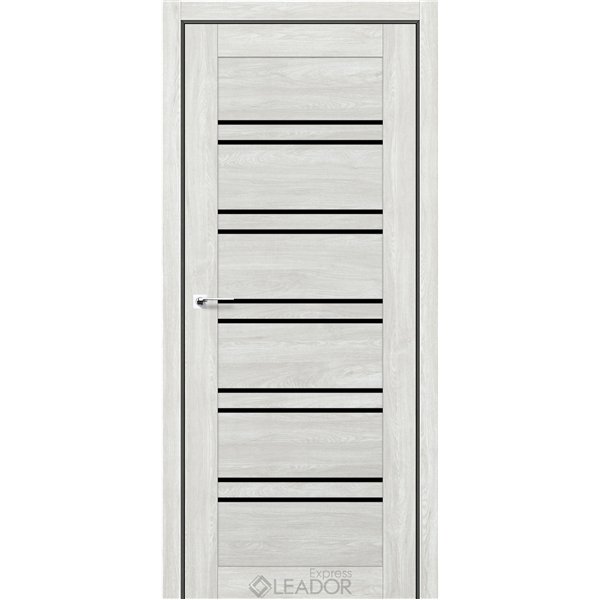 Двері міжкімнатні Leador Express GERBERA Артвуд Жасмін Чорне скло