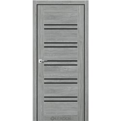 Двери межкомнатные Leador Express GERBERA Артвуд Сильвер Чорне скло