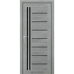 Двері міжкімнатні Leador Express VERBENA Артвуд Сильвер Чорне скло