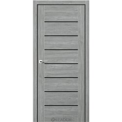 Двері міжкімнатні Leador Express WISTERIA Артвуд Сільвер Чорне скло