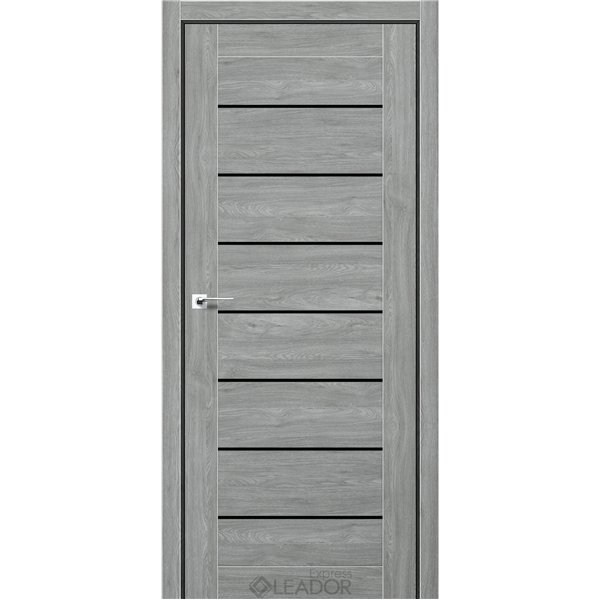 Двері міжкімнатні Leador Express WISTERIA Артвуд Сільвер Чорне скло