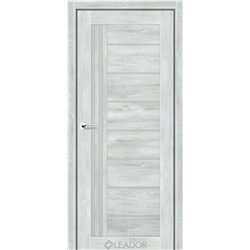Двері міжкімнатні Leador Express VERBENA Дуб Тревіс Сірий Сатин білий