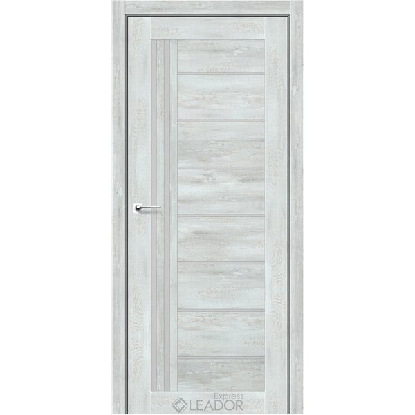 Двері міжкімнатні Leador Express VERBENA Дуб Тревіс Сірий Сатин білий