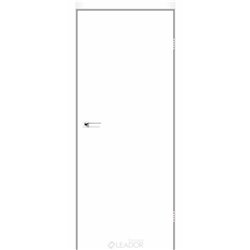 Двери межкомнатные Leador Express SL-01 Белый супермат Глухое Черная матовая кромка