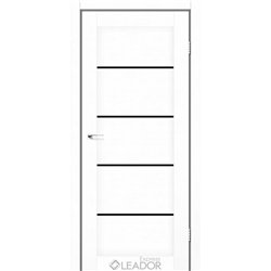 Двери межкомнатные Leador Express GARDA Клен Белый Черное стекло