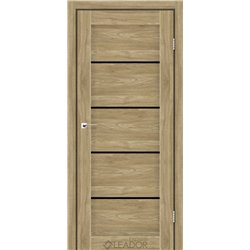 Двери межкомнатные Leador Express GARDA Клен Золотой Черное стекло