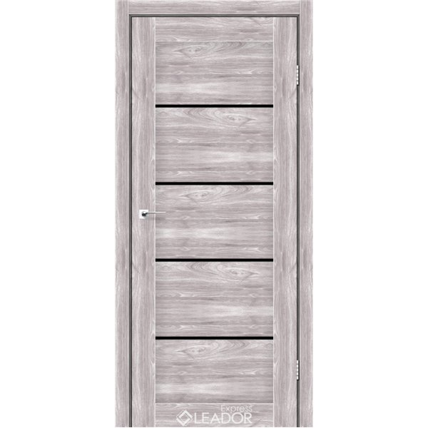 Двери межкомнатные Leador Express GARDA Клен Южный Черное стекло