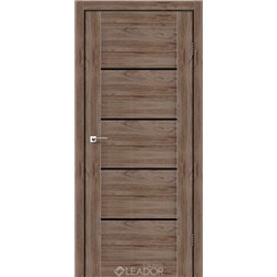 Двери межкомнатные Leador Express GARDA Клен Рубрум Черное стекло