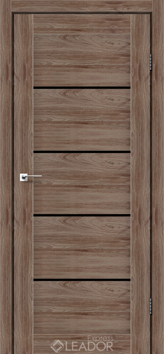 Двери межкомнатные Leador Express GARDA Клен Рубрум Черное стекло