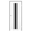Двери межкомнатные Leador Express FERONA Белый Лен Черное стекло