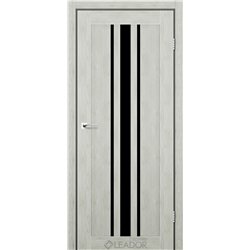 Двери межкомнатные Leador Express FERONA Клен Айс Черное стекло