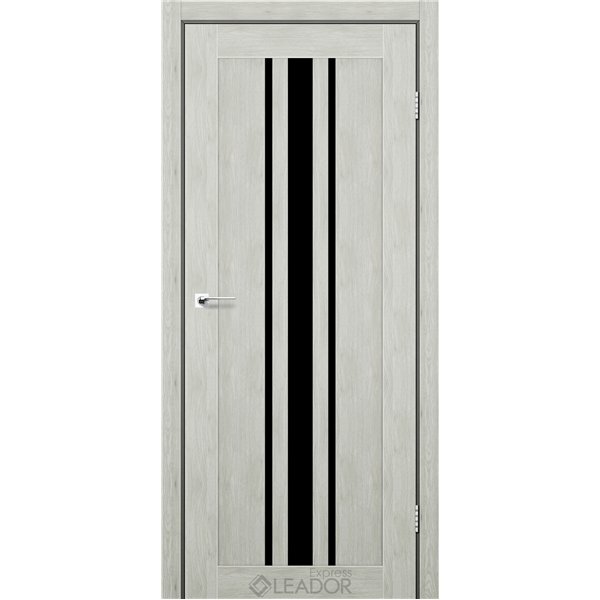 Двери межкомнатные Leador Express FERONA Клен Айс Черное стекло